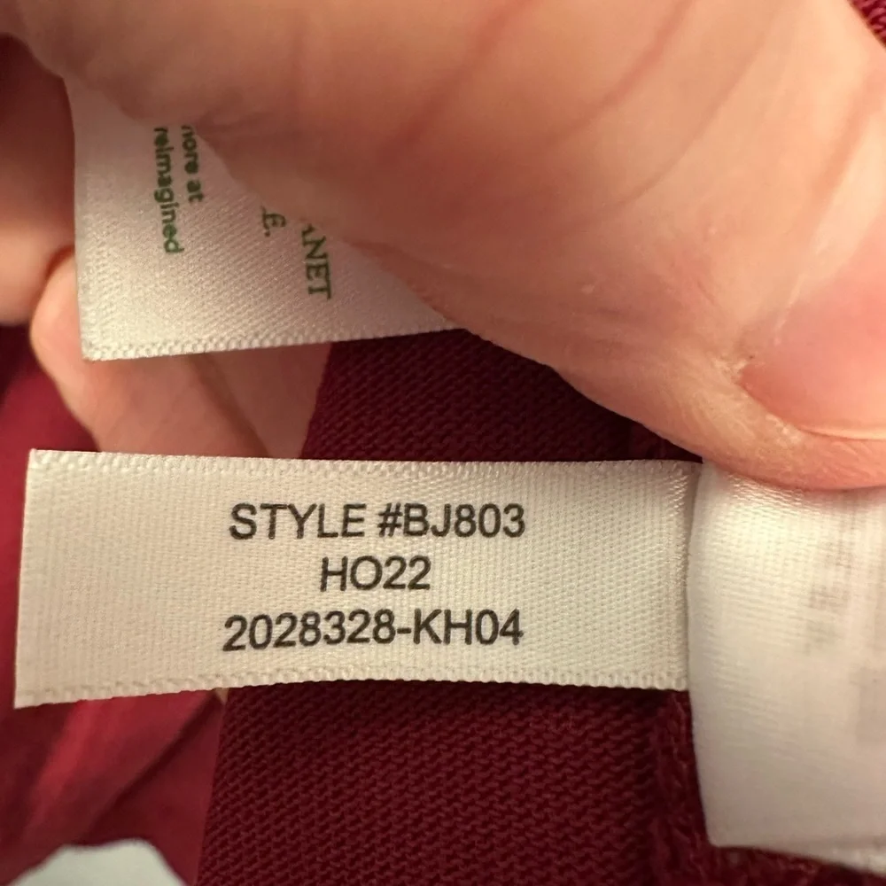 2022 J.Crew Men's Oarsmen Retro Maroon 1/4 Zip Rugby Sweatshirt Size Large‎ Tall